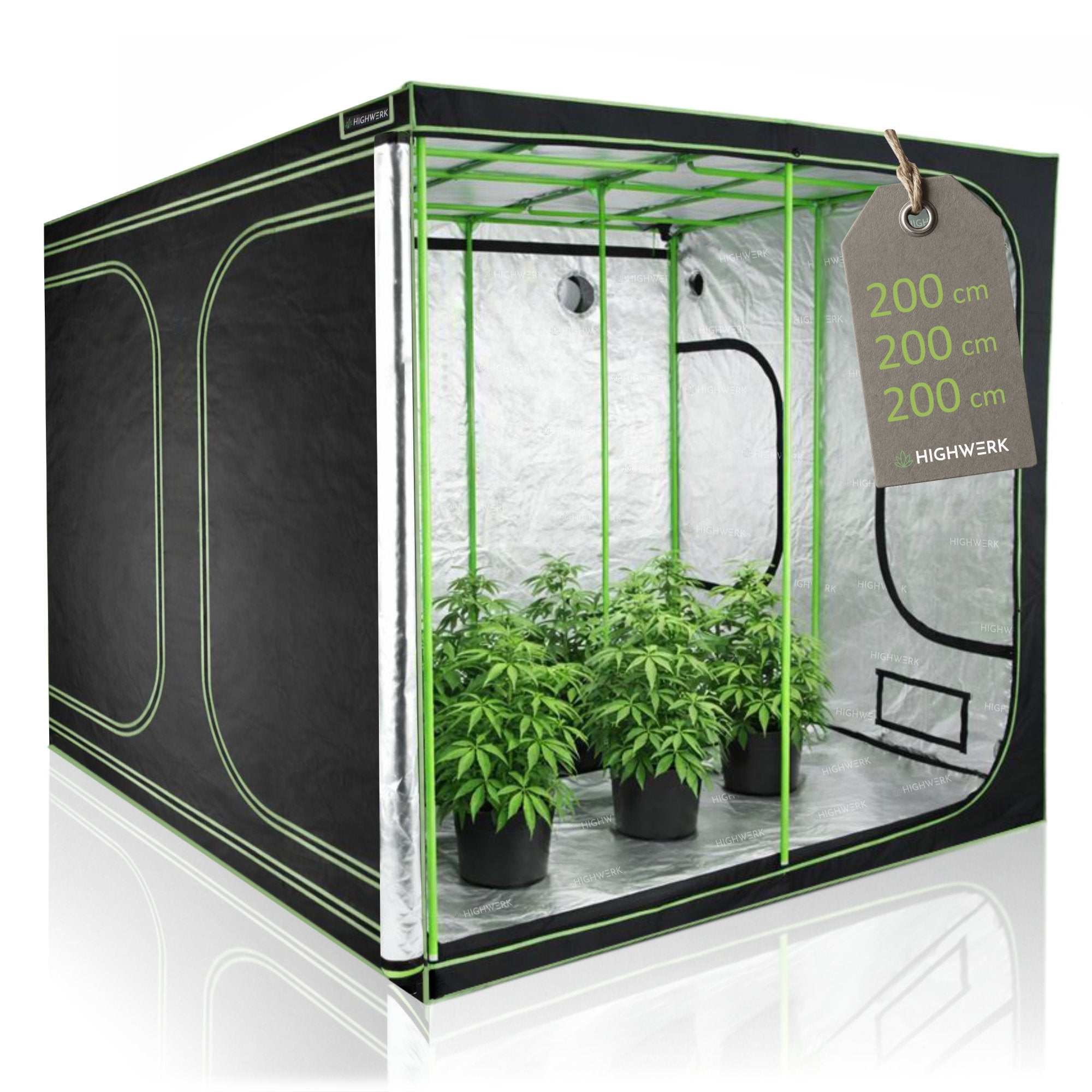 grow up zelt Zuchtzelt, 200 x 200 x 200 cm, Pflanzenzucht Indoor – CS-Trading