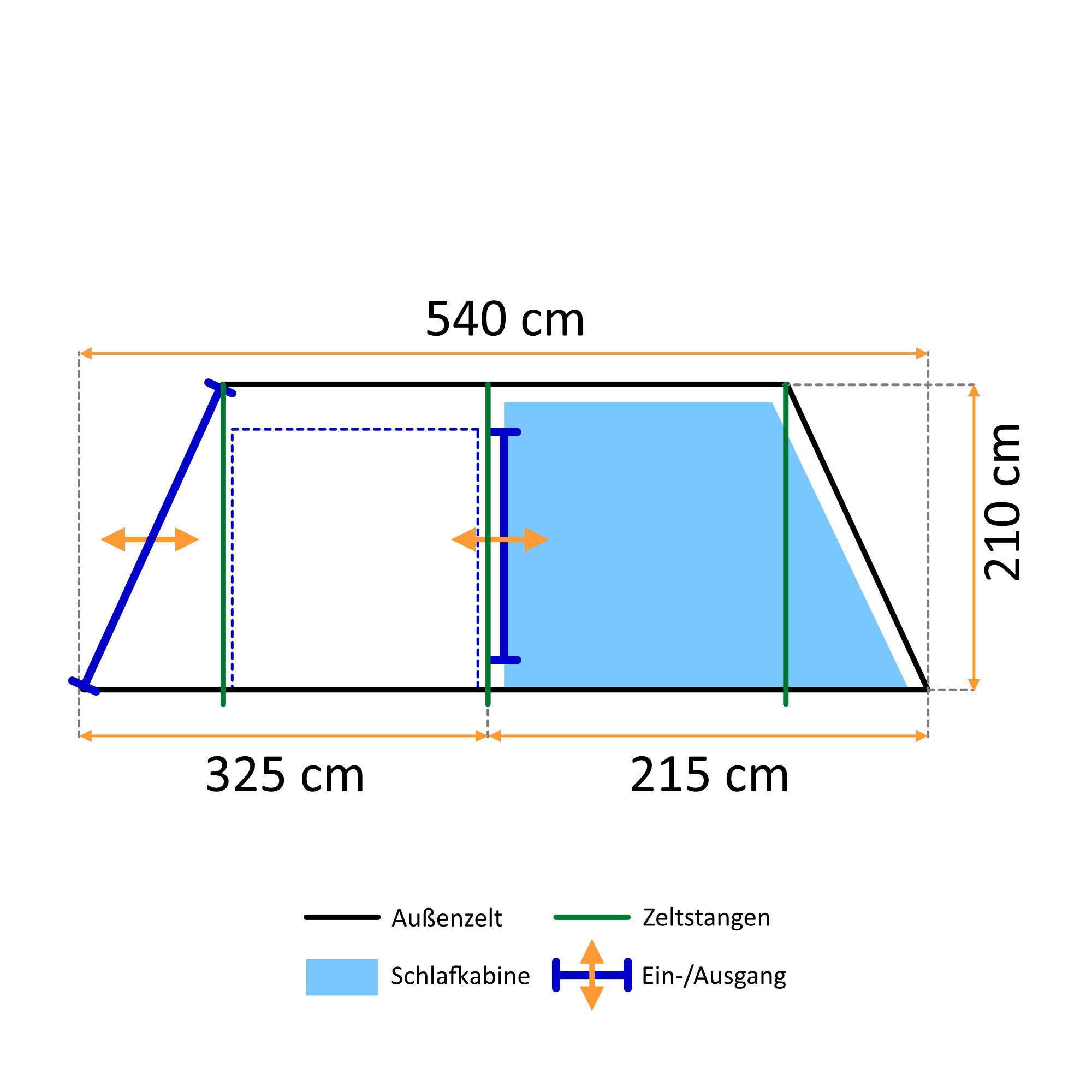 Tente tunnel « Caza », 6 personnes