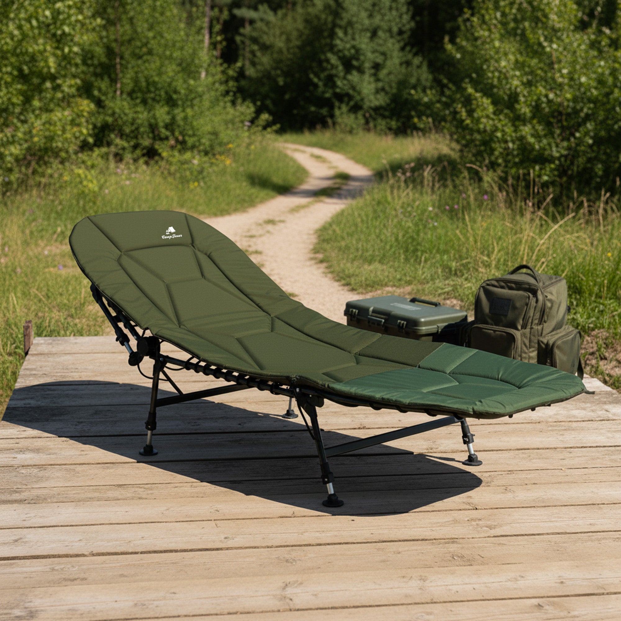 Carp fishing bed "XXL", 210 x 75 x 29 - 42 cm, height adjustable