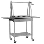 Grill Asado, 119 x 45 x 135 cm, acier inoxydable, avec étagères latérales