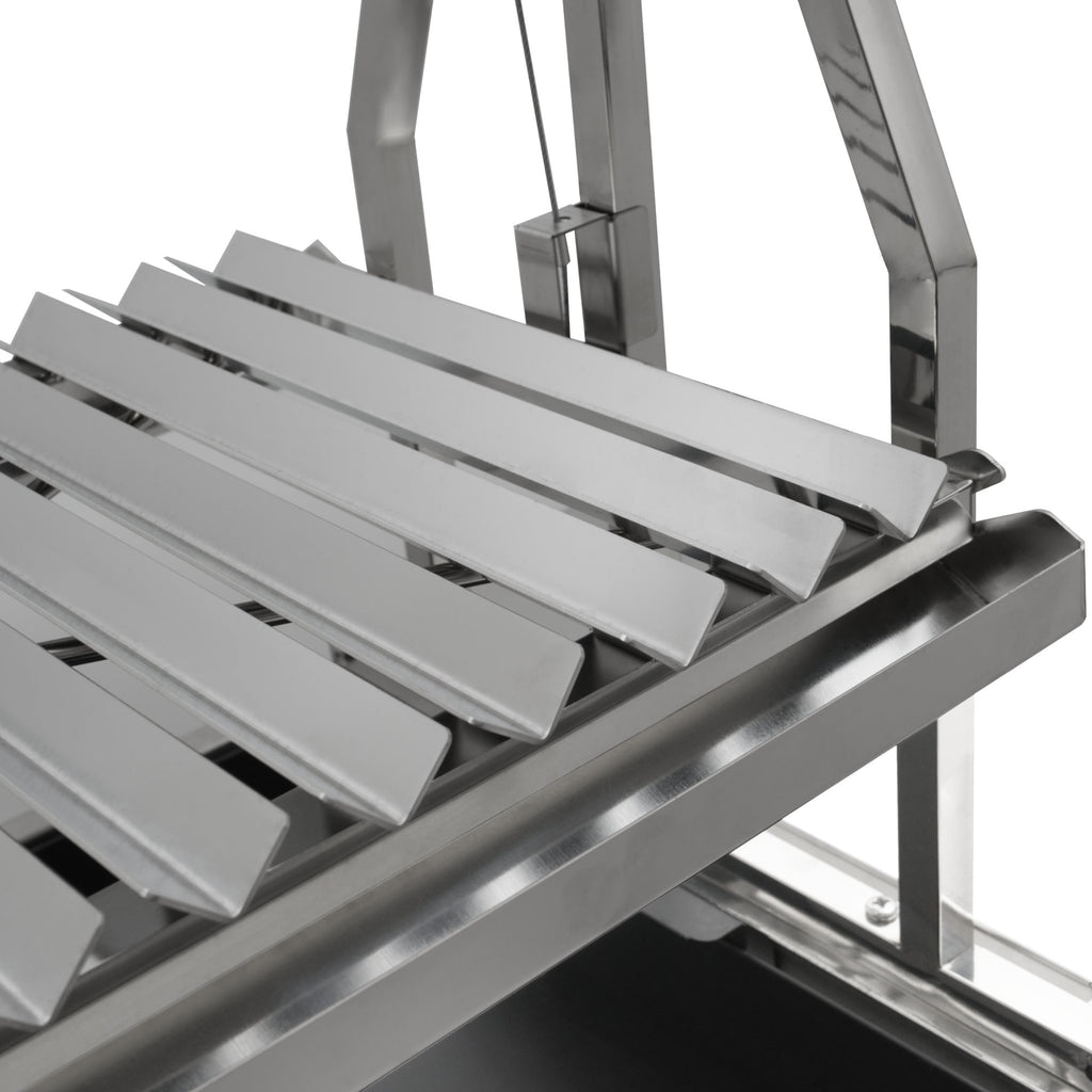 Asado Grill, 119 x 45 x 135 cm, stainless steel, including side shelves