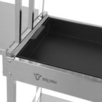 Grill Asado, 119 x 45 x 135 cm, acier inoxydable, avec étagères latérales