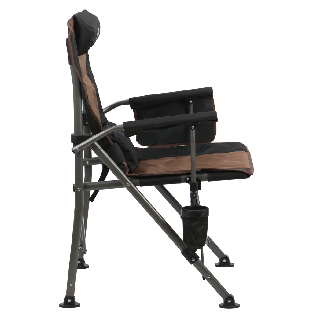 Fishing chair with fishing rod holder, foldable, including bag.
