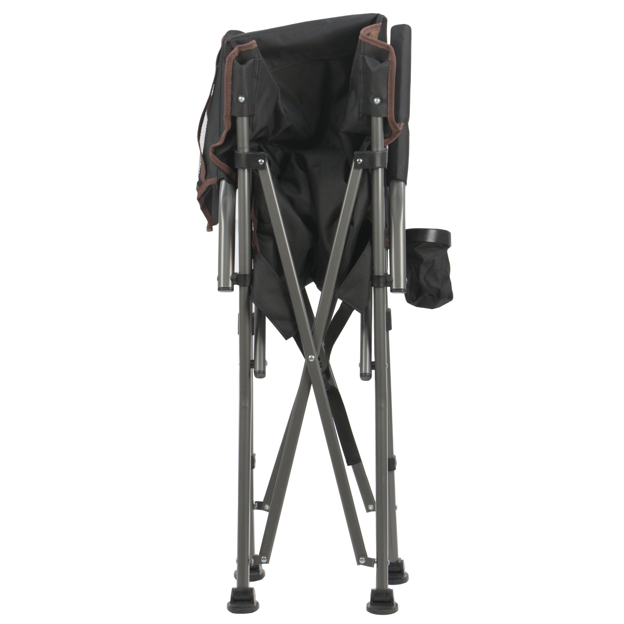Fishing chair with fishing rod holder, foldable, including bag.