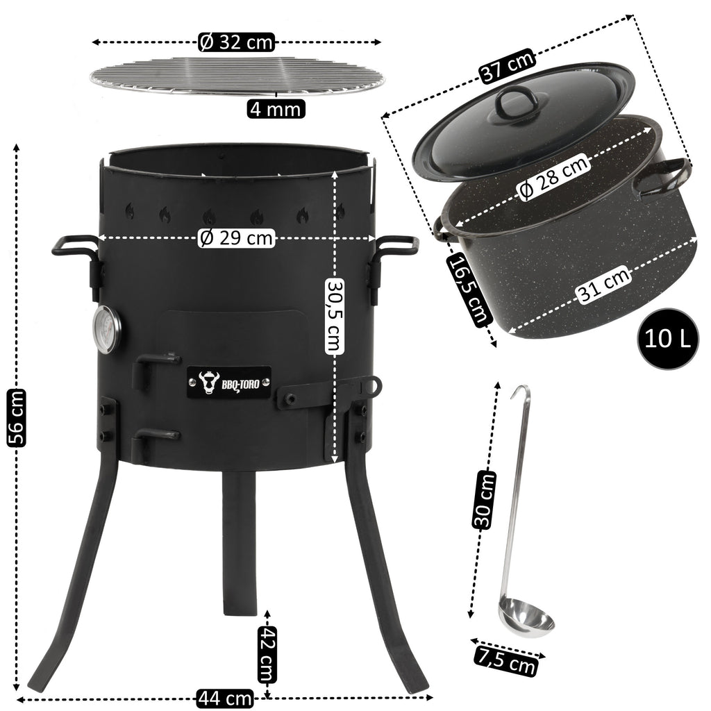 Stew pot Ø 29 cm, including pot and grill rack