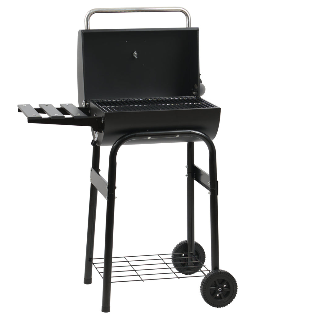 Holzkohle Grillwagen mit Thermometer und Schornstein