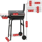 Holzkohle Grillwagen mit Thermometer und Schornstein