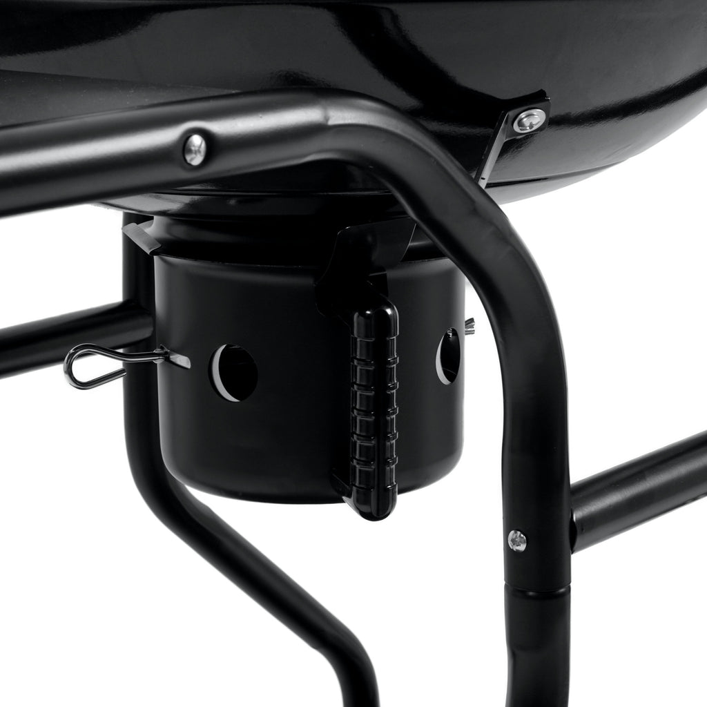 Barbecue à charbon, Ø 57 cm, comprenant une étagère de rangement et un lève-grille.