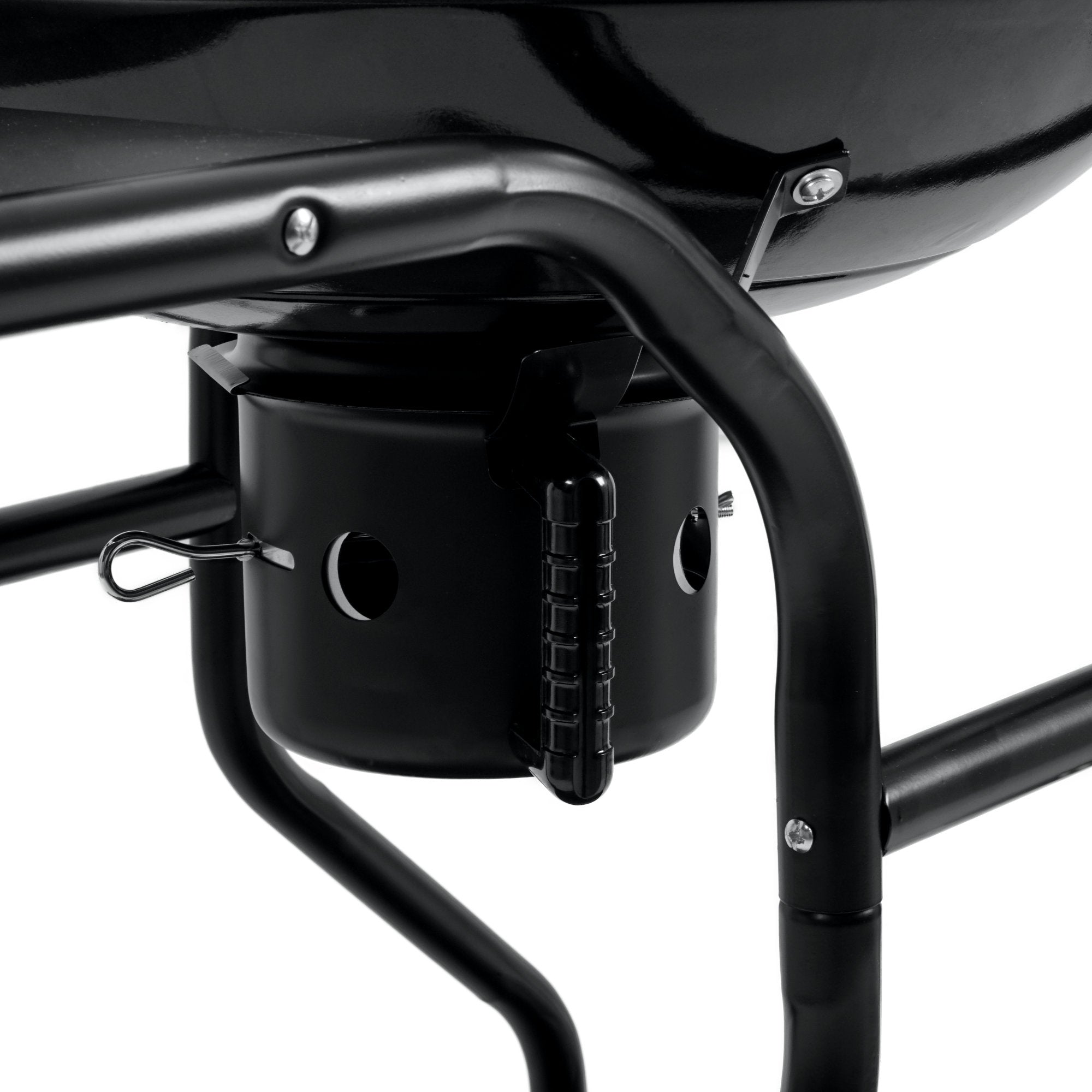 Barbecue à charbon, Ø 57 cm, comprenant une étagère de rangement et un lève-grille.