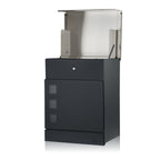 Boîte aux lettres, anthracite RAL 7016, acier revêtu par poudre, avec compartiment à colis