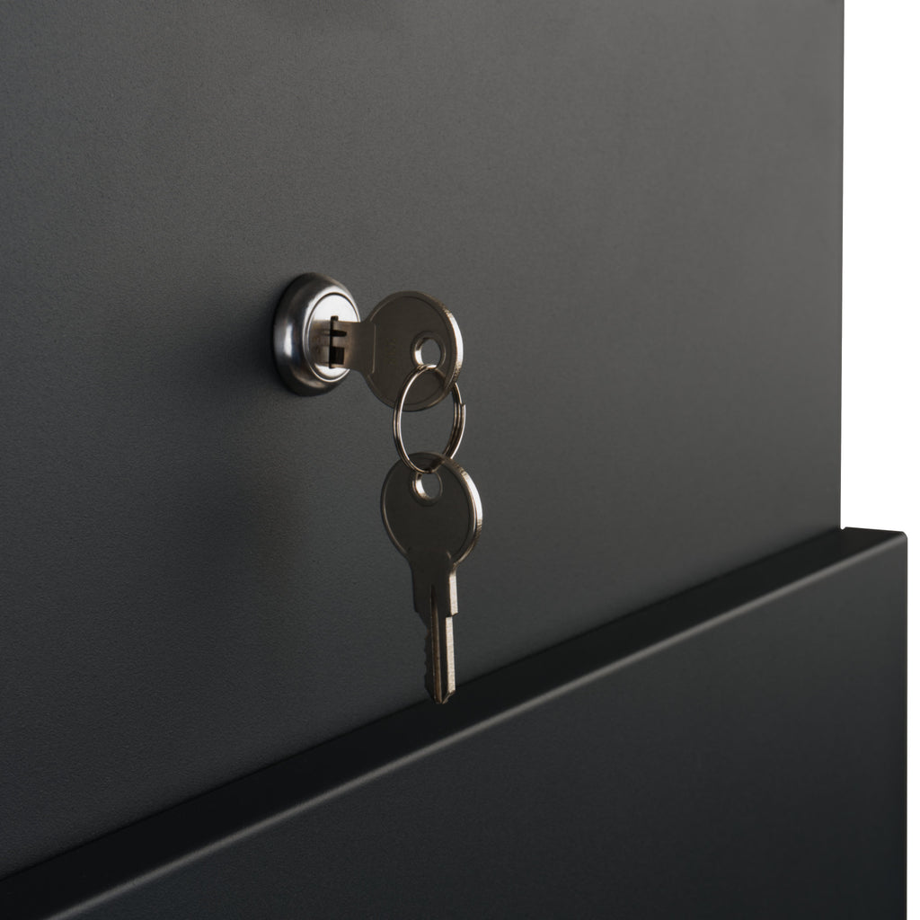 Mailbox, powder-coated steel, including parcel compartment