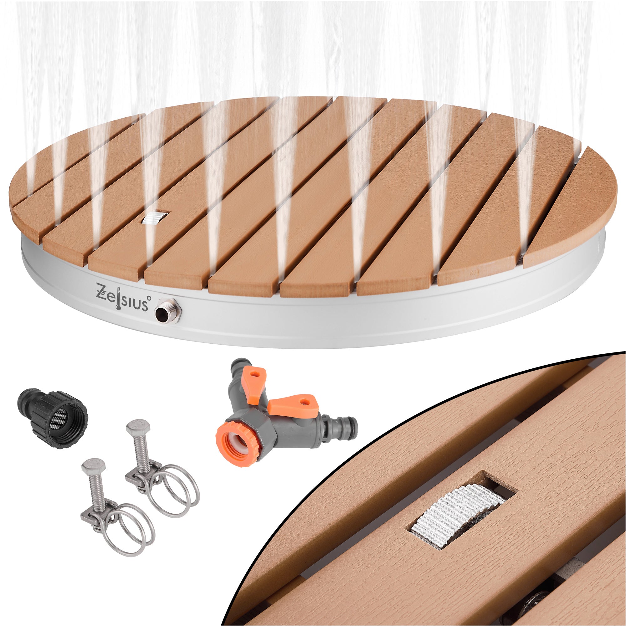 Bodendusche, Holzoptik, Fontänenhöhe bis 4 m