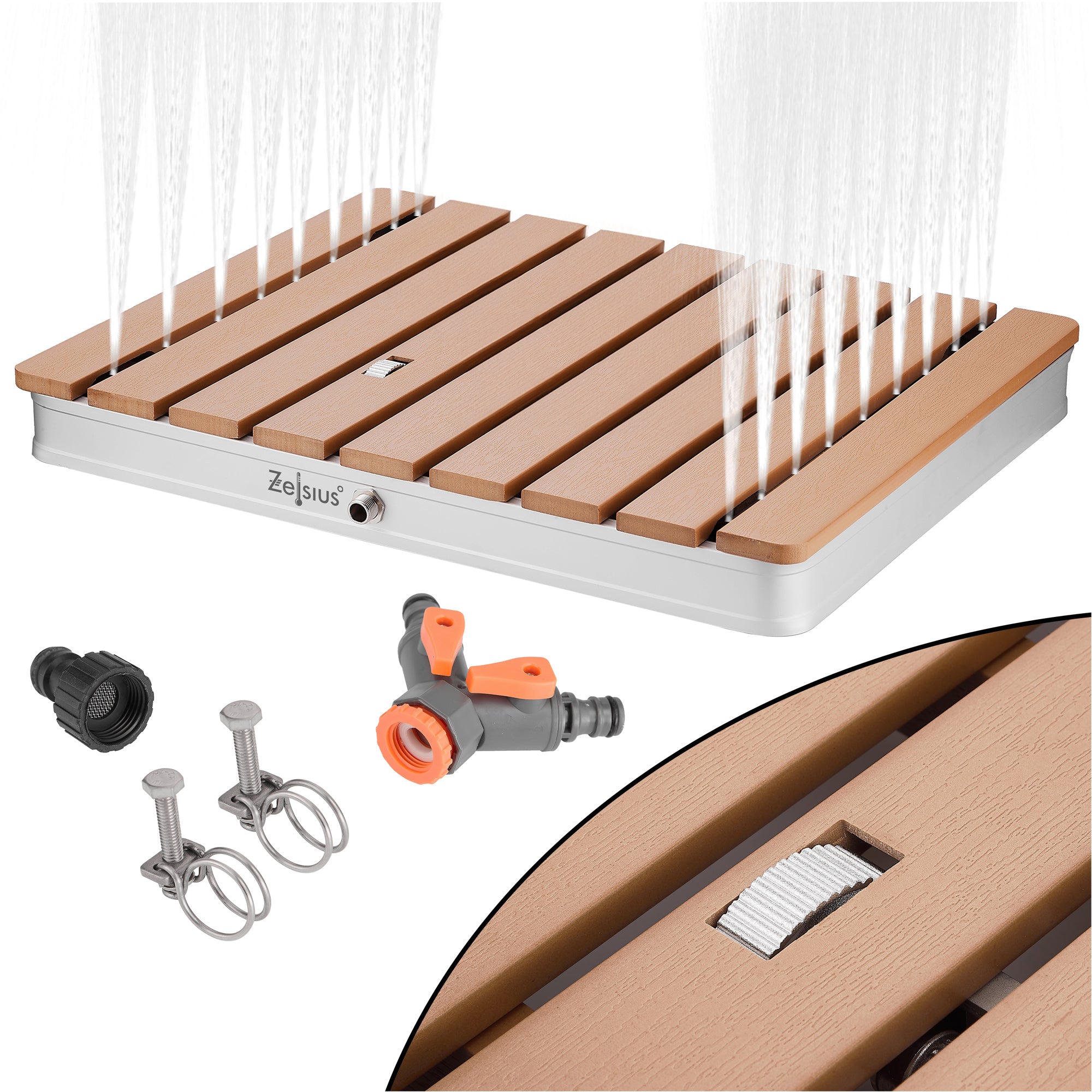 Bodendusche, Holzoptik, Fontänenhöhe bis 4 m