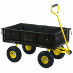 Chariot à bras, capacité de charge jusqu'à 350 kg, 75 litres, noir/jaune