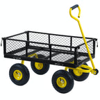 Chariot à bras, capacité de charge jusqu'à 350 kg, 75 litres, noir/jaune