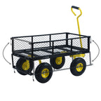 Chariot à bras, capacité de charge jusqu'à 350 kg, 75 litres, noir/jaune