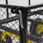 Chariot à bras, capacité de charge jusqu'à 350 kg, 75 litres, noir/jaune