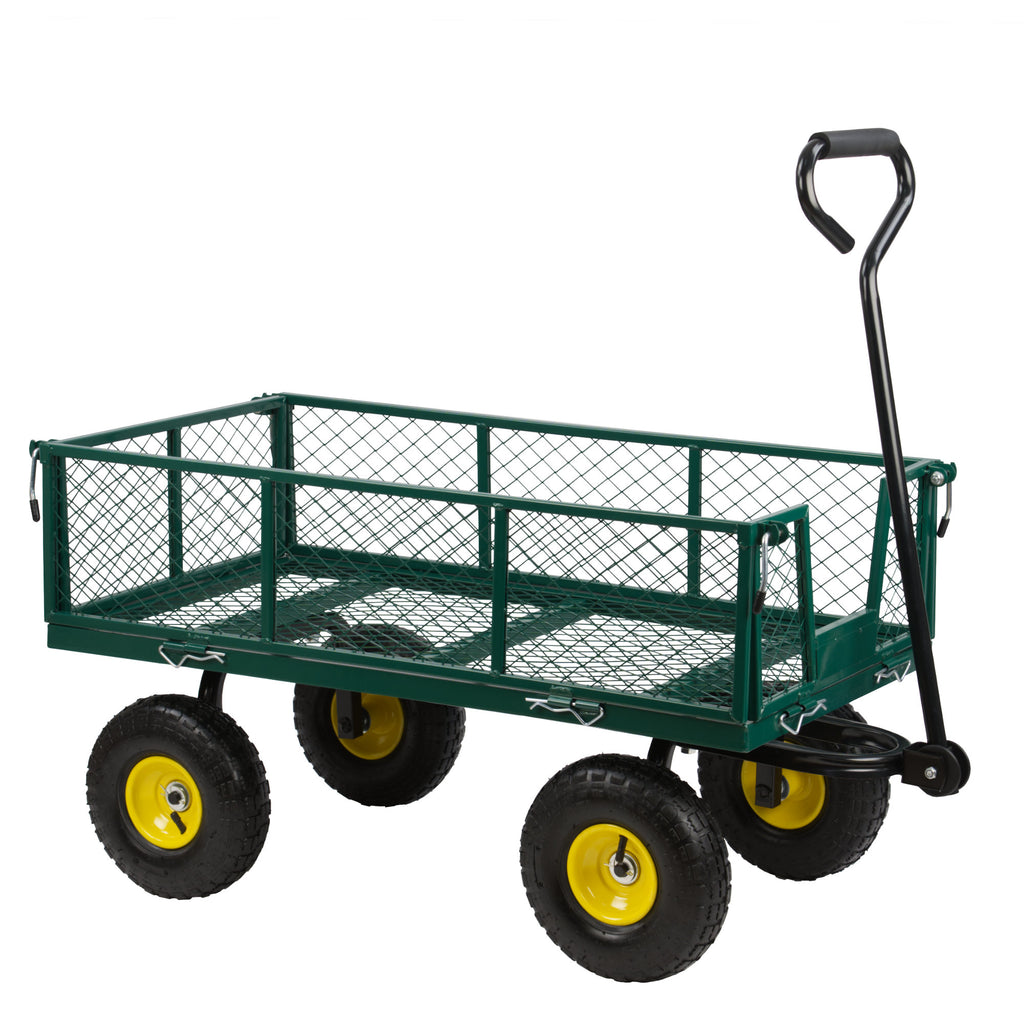 Handcart, load capacity up to 350 kg, 105 liters, green/yellow