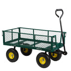 Chariot à bras, capacité de charge jusqu'à 350 kg, 105 litres, vert/jaune