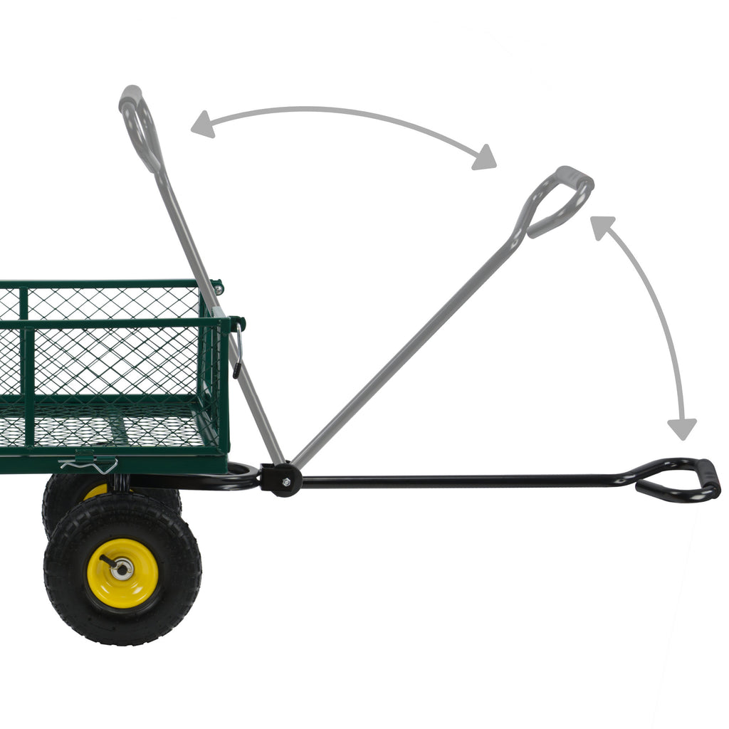 Handcart, load capacity up to 350 kg, 105 liters, green/yellow