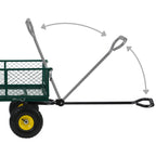 Chariot à bras, capacité de charge jusqu'à 350 kg, 105 litres, vert/jaune