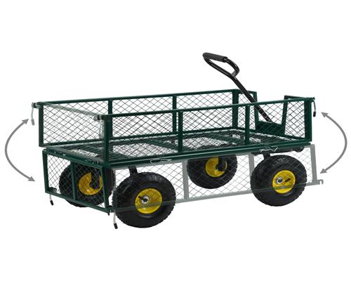 Handcart, load capacity up to 350 kg, 105 liters, green/yellow