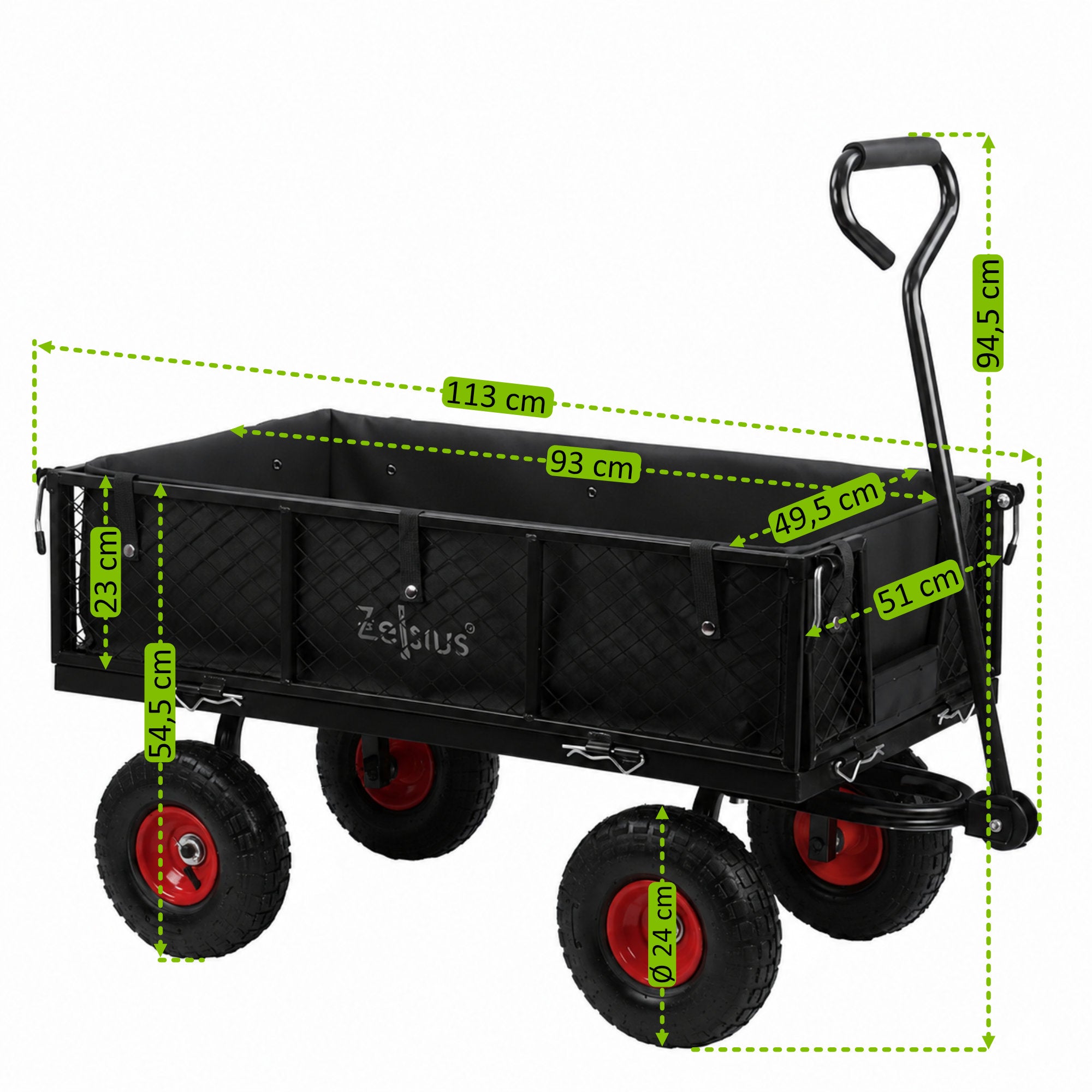 Chariot, charge maximale 350 kg, 105 litres