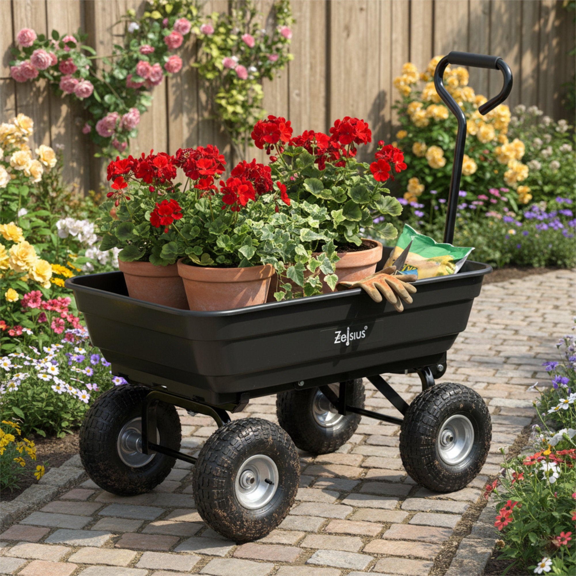 Handcart, load capacity up to 200kg, including tipping function