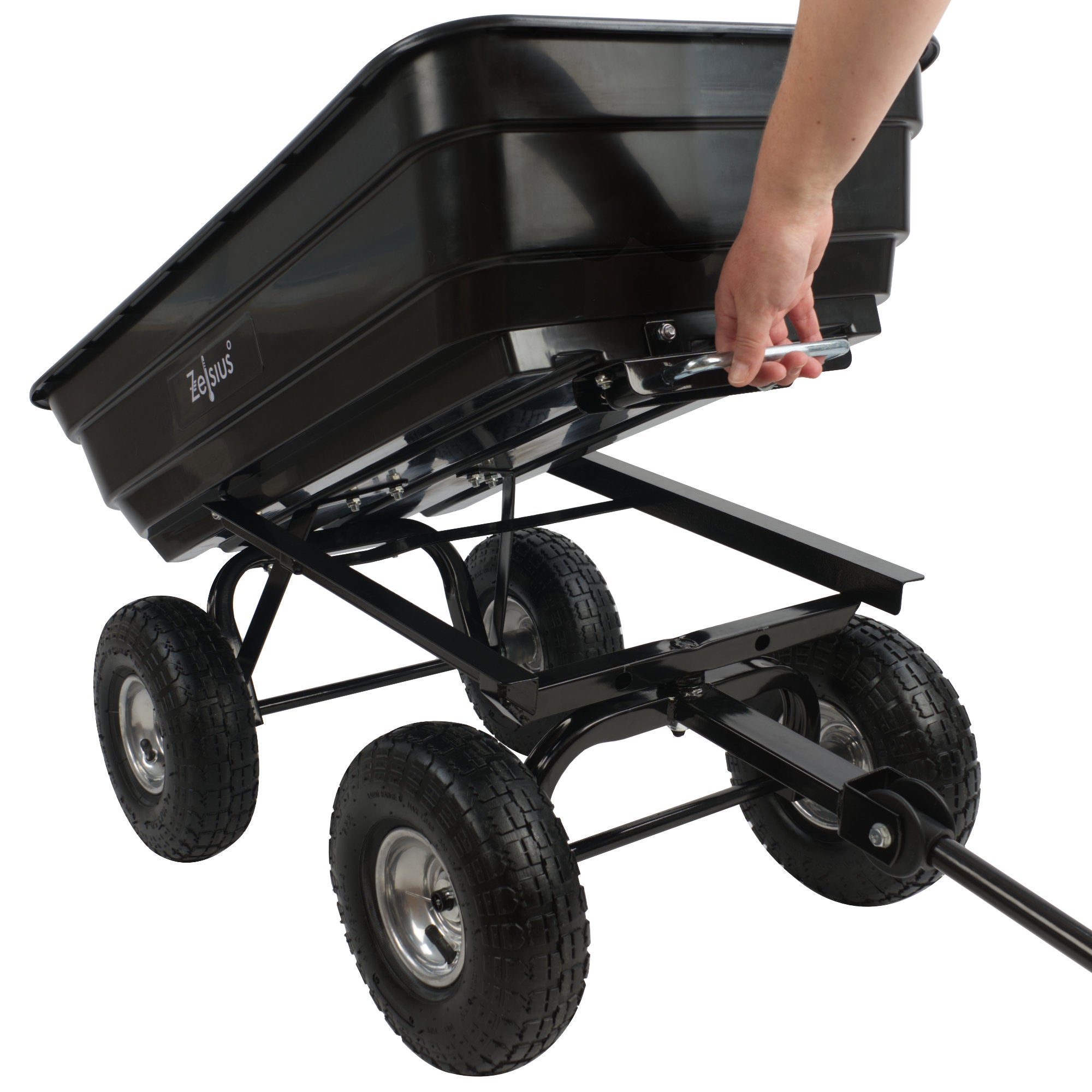 Chariot à main, capacité de charge jusqu'à 200 kg, avec fonction de basculement.