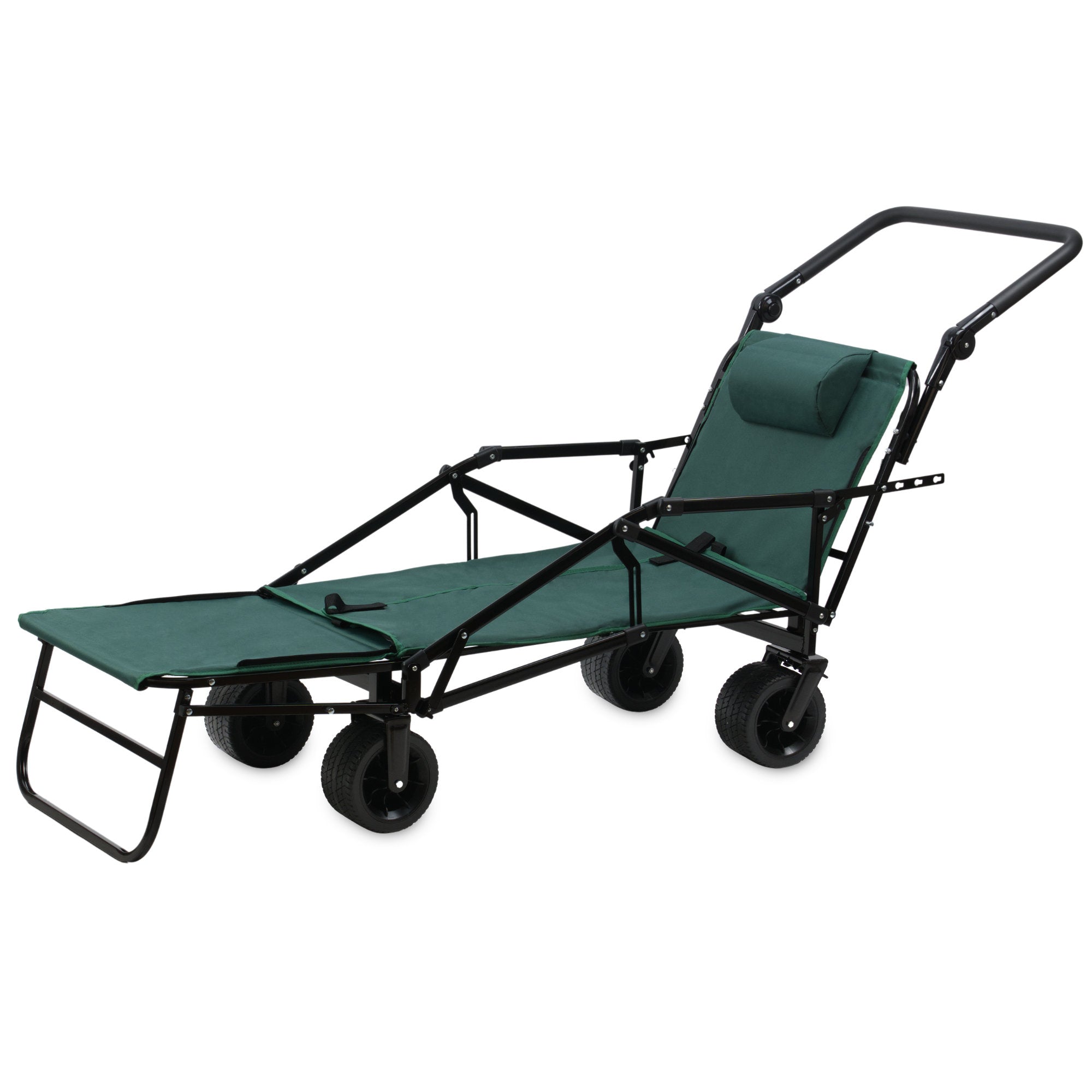 Bollerwagen mit Liegefunktion, belastbar bis 100 kg, Grün