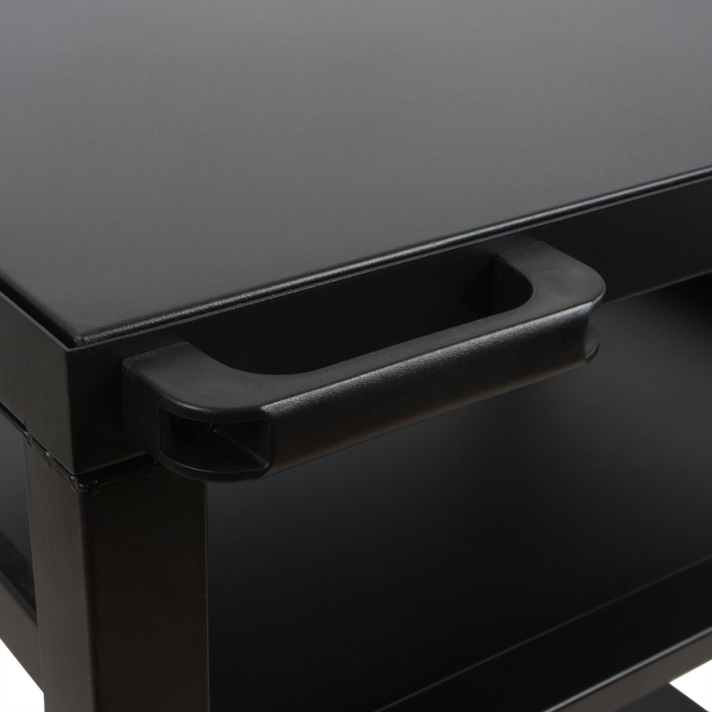 Chariot de barbecue, noir, 80 x 65,5 x 86,5 cm, comprenant une grande surface de travail