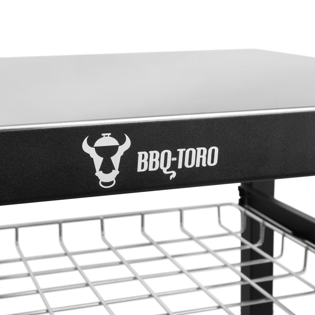 Chariot de barbecue, noir, 80 x 65,5 x 86,5 cm, comprenant une grande surface de travail