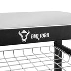 Chariot de barbecue, noir, 80 x 65,5 x 86,5 cm, comprenant une grande surface de travail