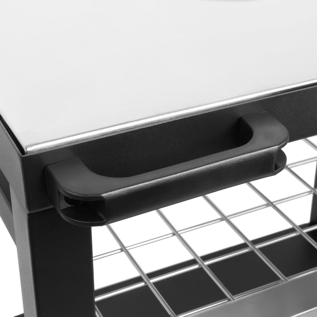 Chariot de barbecue, noir, 80 x 65,5 x 86,5 cm, comprenant une grande surface de travail