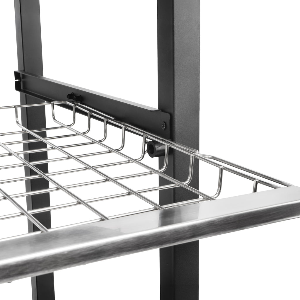 Chariot de barbecue, noir, 80 x 65,5 x 86,5 cm, comprenant une grande surface de travail