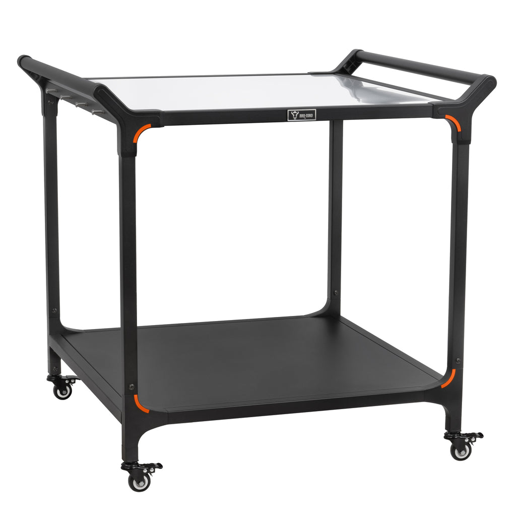 Chariot de barbecue, noir, 94 x 81 x 90 cm, comprenant un grand plan de travail