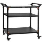 Chariot de barbecue, noir, avec grande surface de travail
