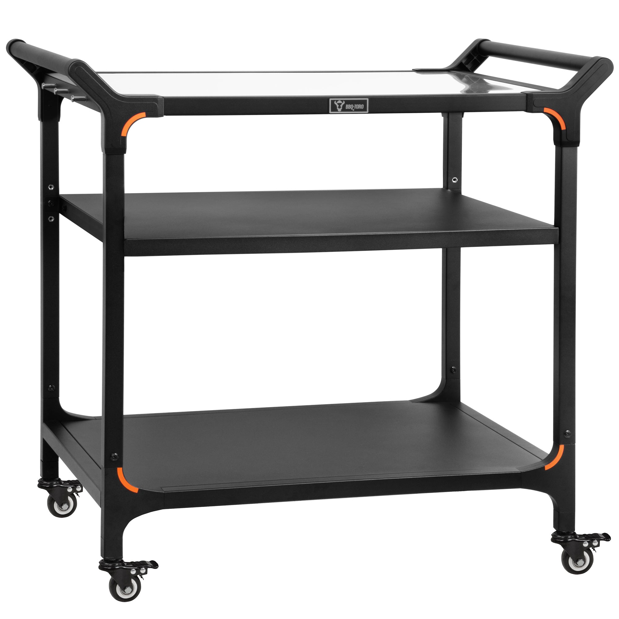 Chariot de barbecue, noir, 94 x 81 x 90 cm, comprenant un grand plan de travail