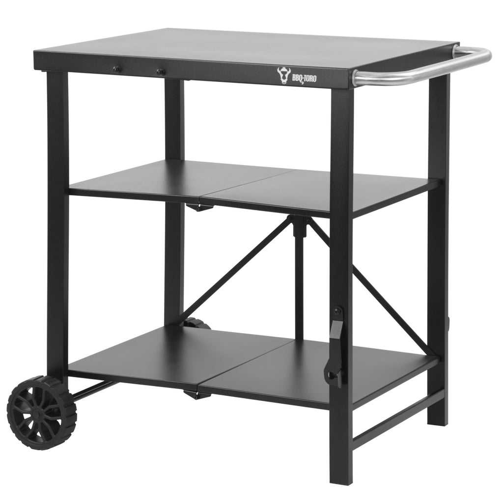 Chariot de barbecue, 60 x 80 x 82 cm, pliable, avec grande surface de travail