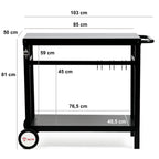 Chariot de barbecue, 85 x 50 x 81 cm, table d'appoint
