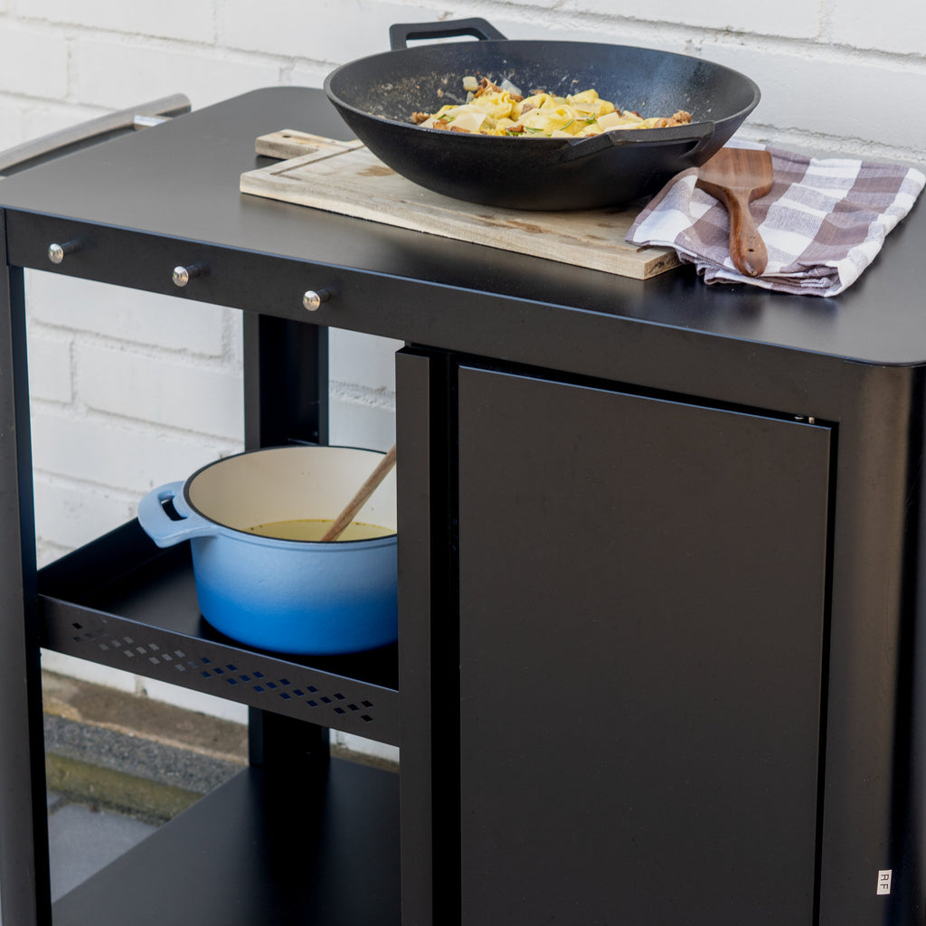 Chariot barbecue, 95 x 50 x 80 cm, comprenant une grande surface de travail