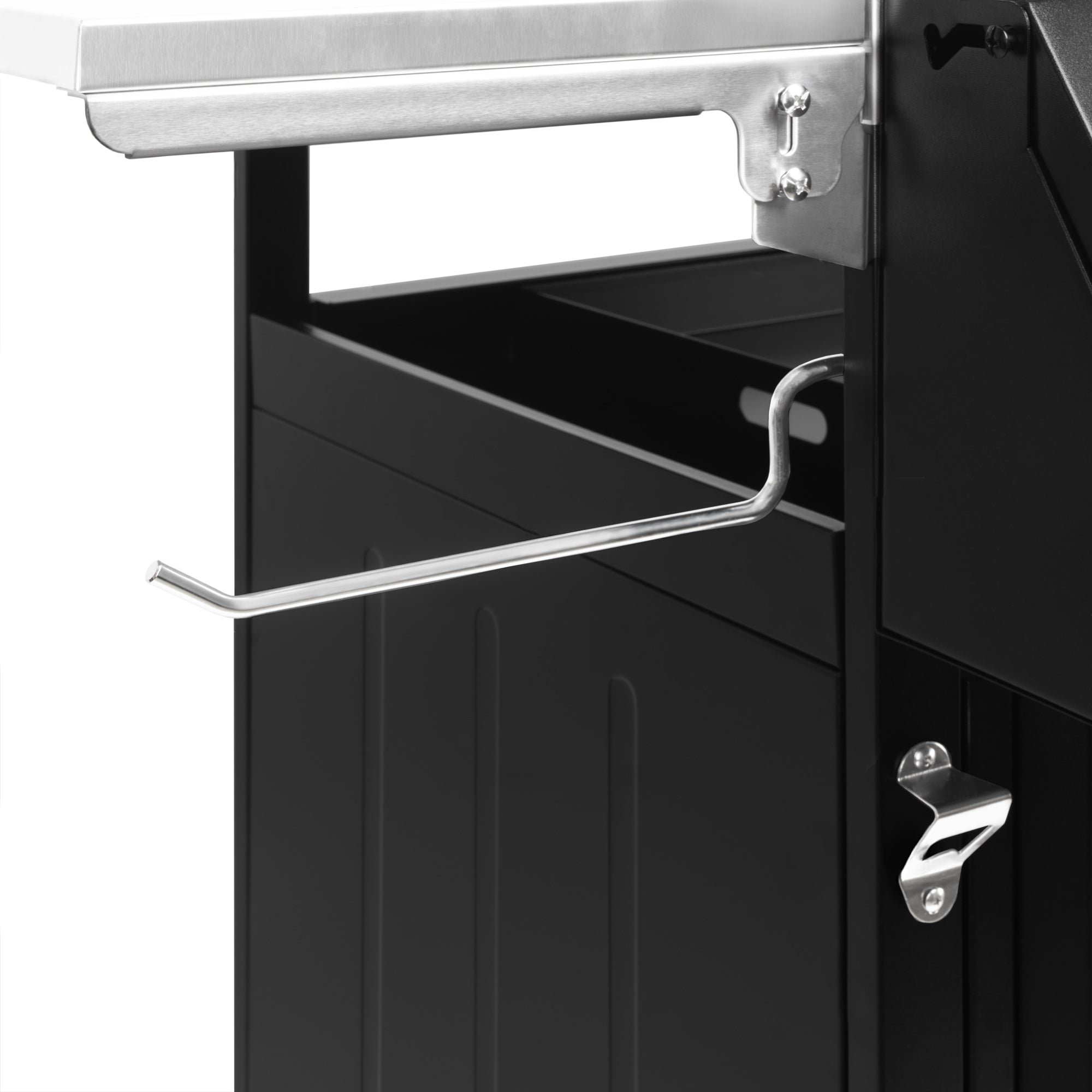 Chariot de barbecue, noir, 100 x 73 x 91 cm, comprenant une grande surface de travail