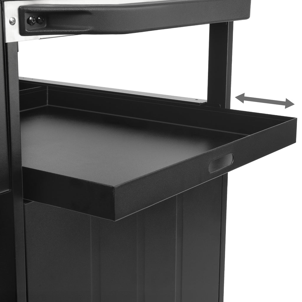 Chariot de barbecue, noir, 100 x 73 x 91 cm, comprenant une grande surface de travail