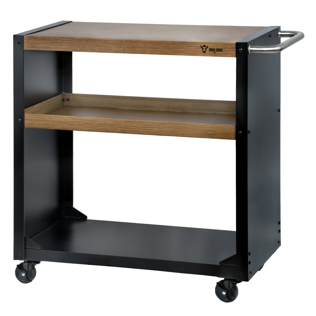 Grill cart, black, 95 x 50 x 90 cm, including large work surface