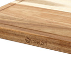 Planche à découper en bois d'acacia, 40 x 30 x 3 cm, avec rigole à jus