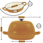 Ensemble pour pot à pain, 6,4 litres, en fonte émaillée, comprenant une anse à pain et un dessous de plat.