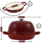 Ensemble pour pot à pain, 6,4 litres, en fonte émaillée, comprenant une anse à pain et un dessous de plat.