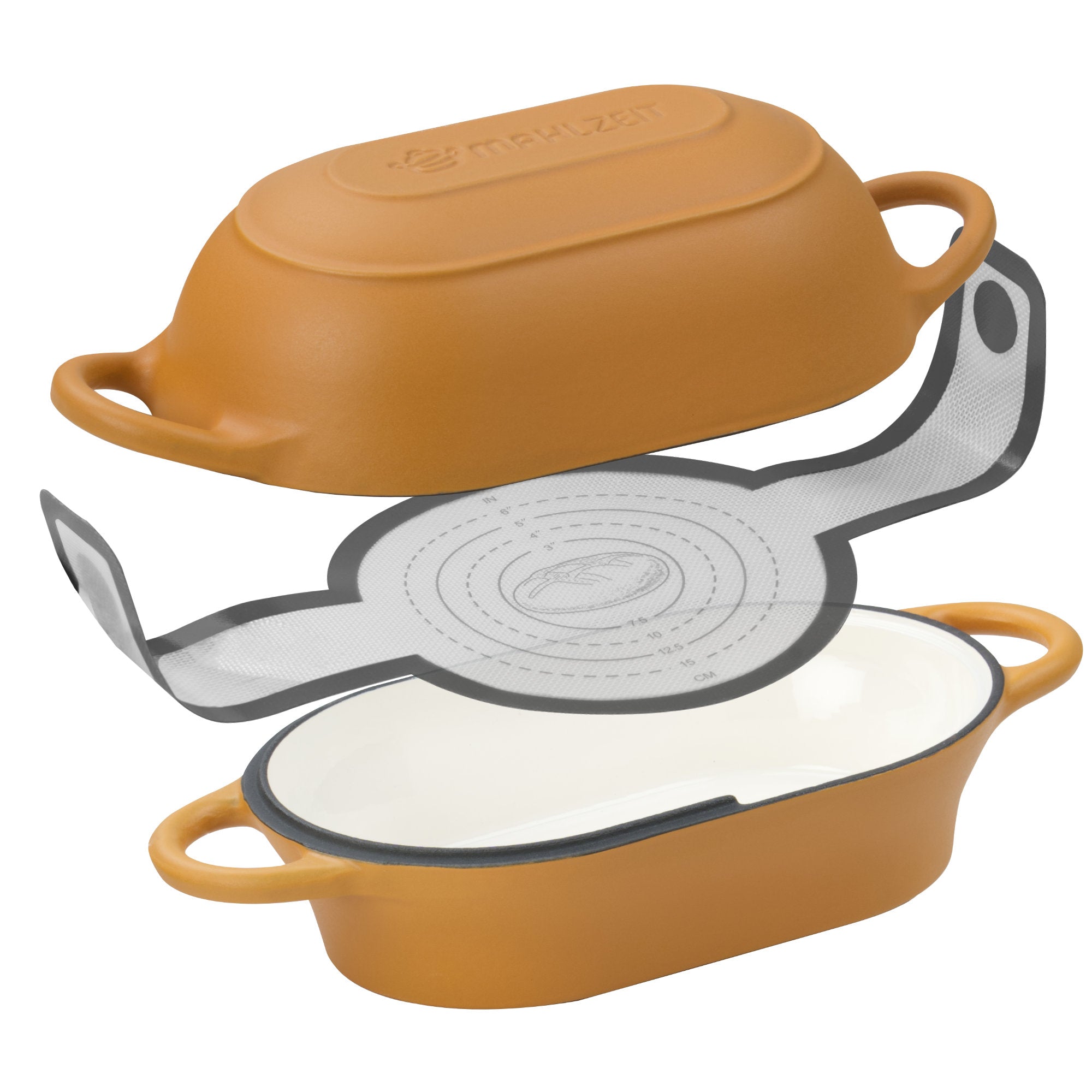 Brottopf Set, 2,5 Liter, Gusseisen, emailliert, inkl. Brotschlinge