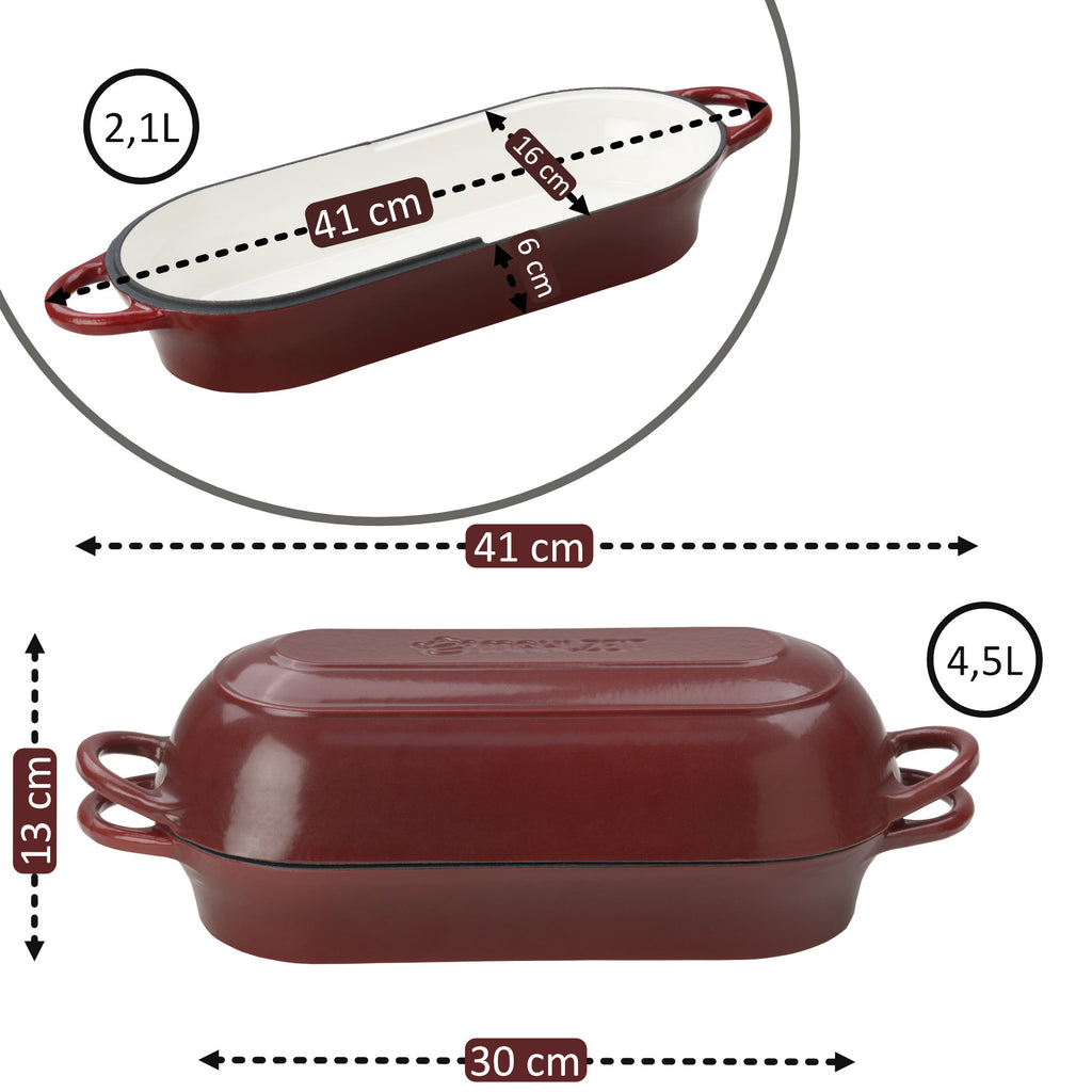Brottopf Set, 4,5 Liter, Gusseisen, emailliert, inkl. Brotschlinge