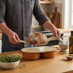 Brottopf Set, 5 Liter, Gusseisen, emailliert, inkl. Brotschlinge und zwei Backkammern